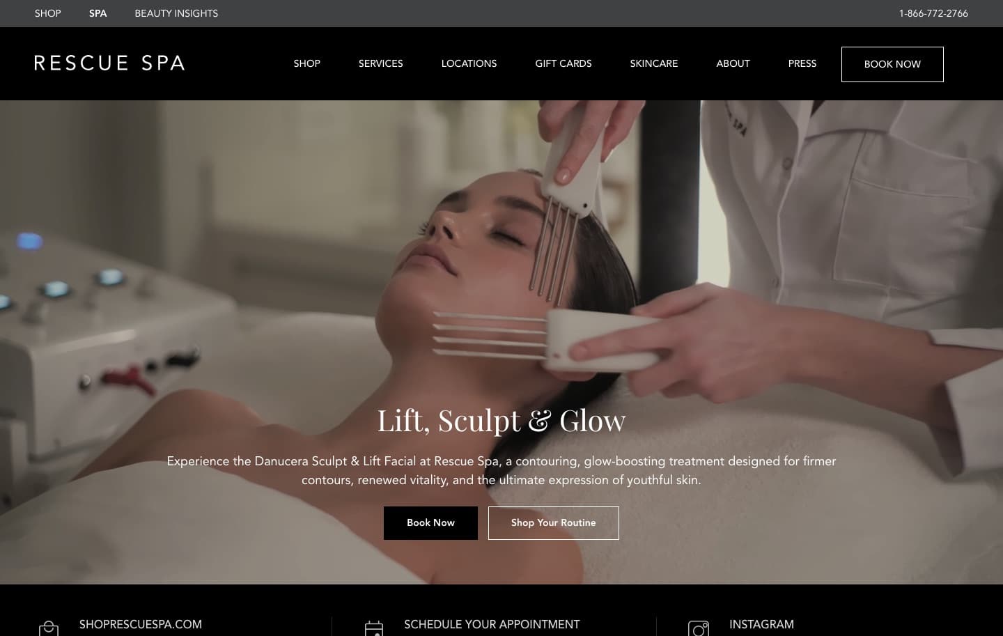 Rescue Spa — website preview